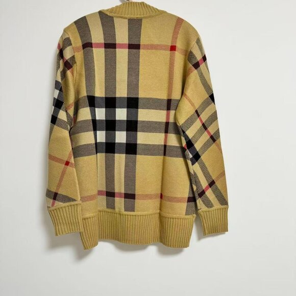 BURBERRY Check Wool Blend Cardigan - Picture 10 of 13